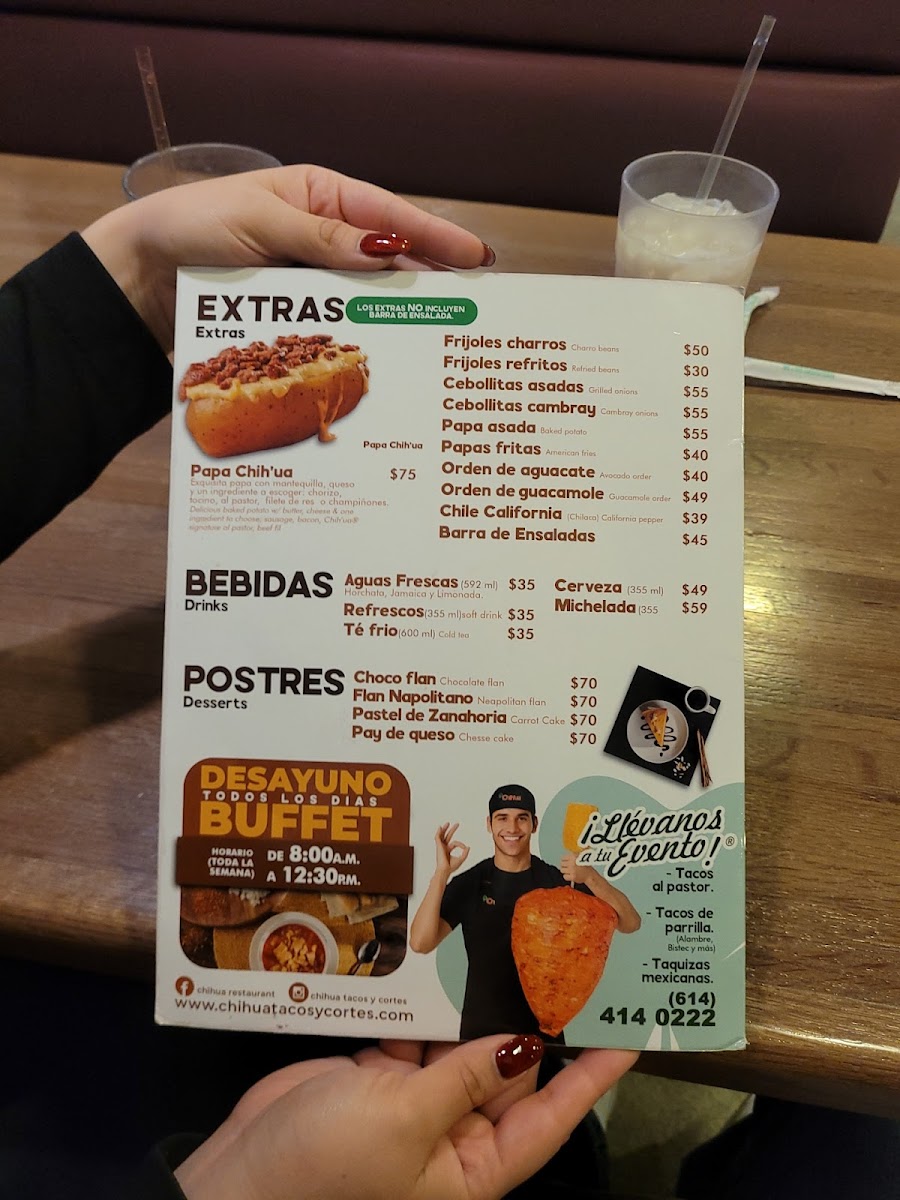 Chih'ua Tacos y Cortes Cafetales Menu - Image 2